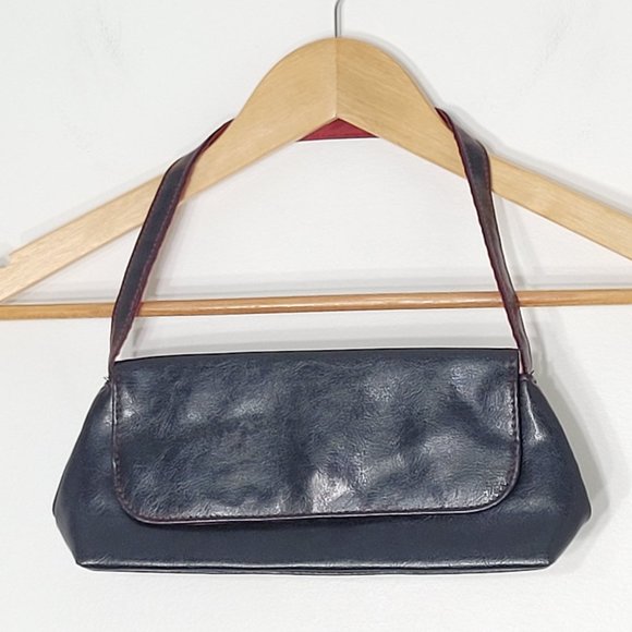 Victoria's Secret Women's Black Red Vegan Leather Mini Shoulder Purse Small Bag - Picture 2 of 12